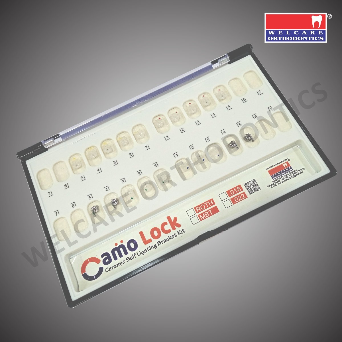 5 CAMO LOCK - CERAMIC SELF LIGATING BRACKET KIT PREMIUM - WELCARE